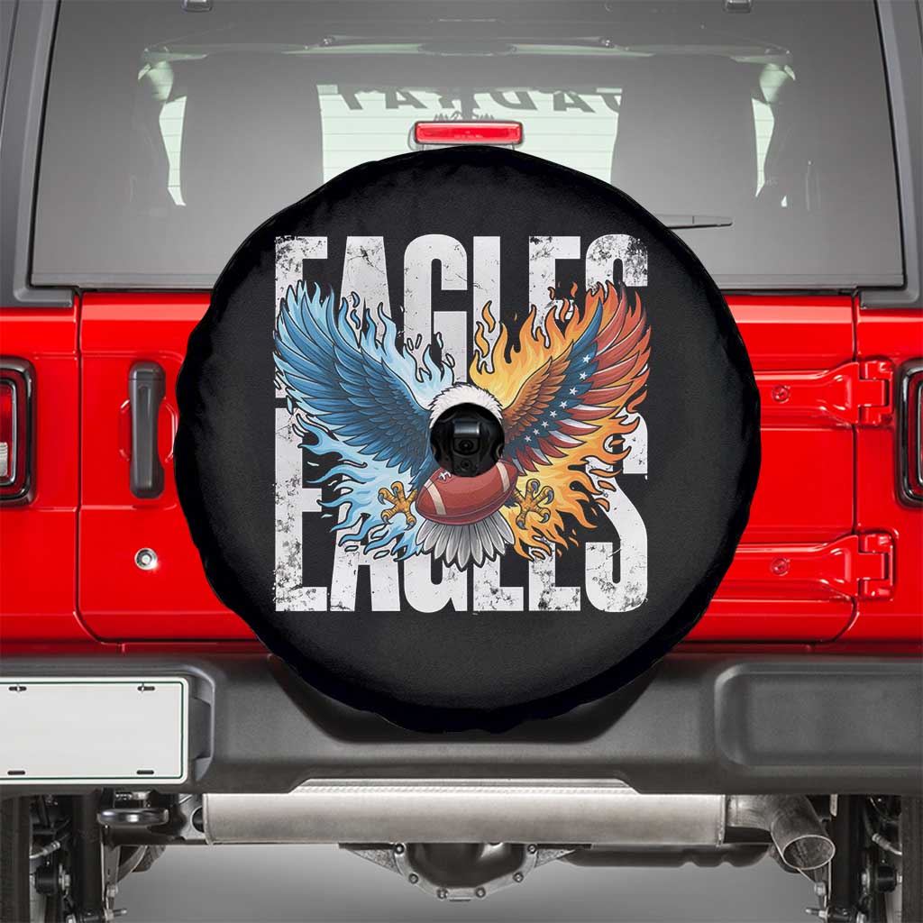 Eagles Football Spare Tire Cover Patriotic Eagle American Flag Gift - Wonder Print Shop