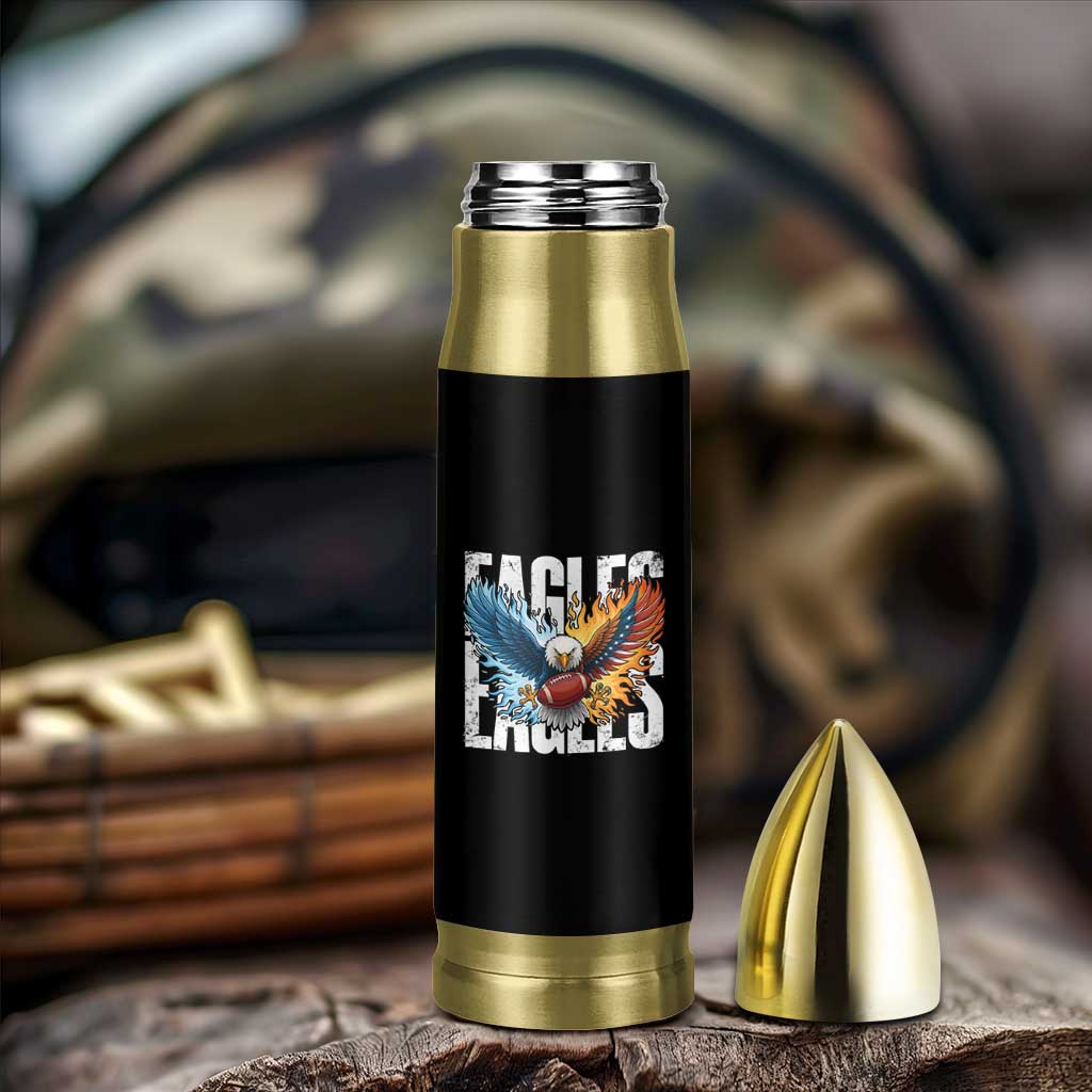 Eagles Football Bullet Tumbler Patriotic Eagle American Flag Gift - Wonder Print Shop