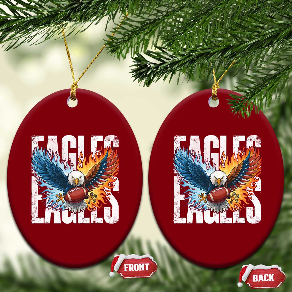 Eagles Football Ceramic Ornament Patriotic Eagle American Flag Gift - Wonder Print Shop