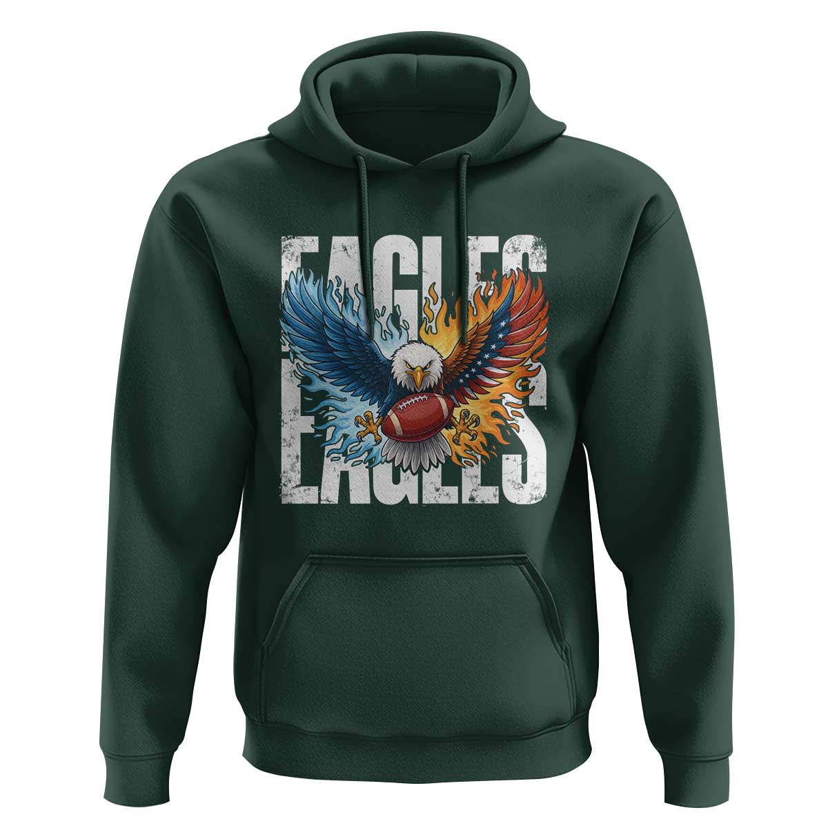 Eagles Football Hoodie Patriotic Eagle American Flag Gift - Wonder Print Shop