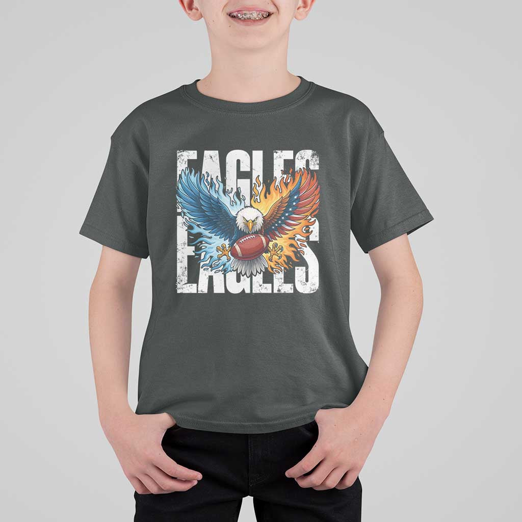 Eagles Football T Shirt For Kid Patriotic Eagle American Flag Gift - Wonder Print Shop