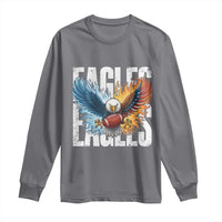 Eagles Football Long Sleeve Shirt Patriotic Eagle American Flag Gift - Wonder Print Shop