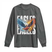Eagles Football Long Sleeve Shirt Patriotic Eagle American Flag Gift - Wonder Print Shop