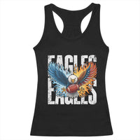 Eagles Football Racerback Tank Top Patriotic Eagle American Flag Gift - Wonder Print Shop