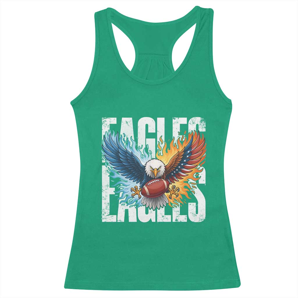 Eagles Football Racerback Tank Top Patriotic Eagle American Flag Gift - Wonder Print Shop