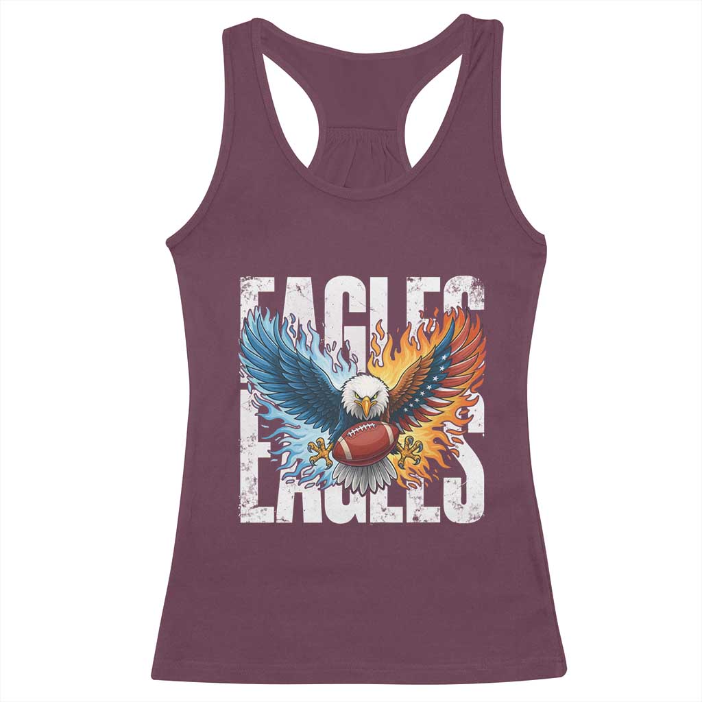 Eagles Football Racerback Tank Top Patriotic Eagle American Flag Gift - Wonder Print Shop