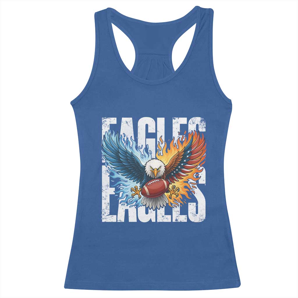 Eagles Football Racerback Tank Top Patriotic Eagle American Flag Gift - Wonder Print Shop