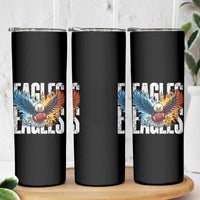 Eagles Football Skinny Tumbler Patriotic Eagle American Flag Gift - Wonder Print Shop