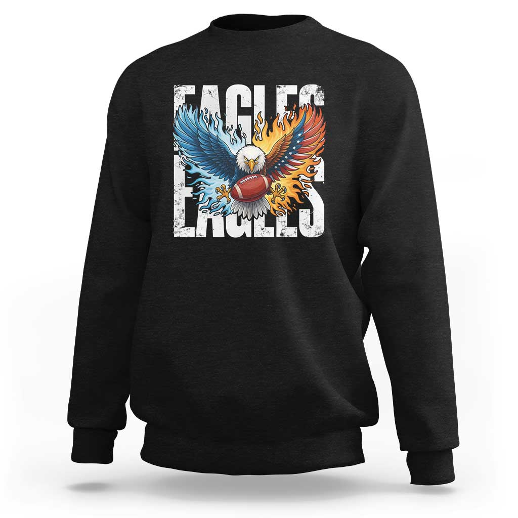 Eagles Football Sweatshirt Patriotic Eagle American Flag Gift - Wonder Print Shop