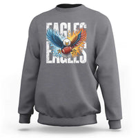 Eagles Football Sweatshirt Patriotic Eagle American Flag Gift - Wonder Print Shop