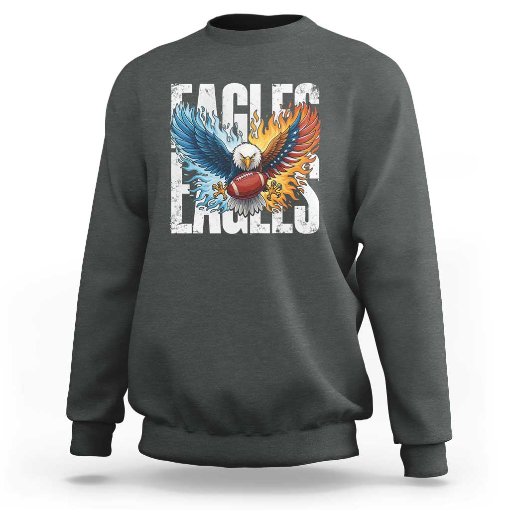 Eagles Football Sweatshirt Patriotic Eagle American Flag Gift - Wonder Print Shop