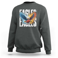 Eagles Football Sweatshirt Patriotic Eagle American Flag Gift - Wonder Print Shop