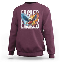 Eagles Football Sweatshirt Patriotic Eagle American Flag Gift - Wonder Print Shop