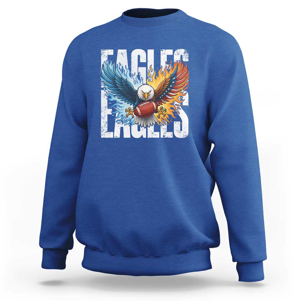Eagles Football Sweatshirt Patriotic Eagle American Flag Gift - Wonder Print Shop