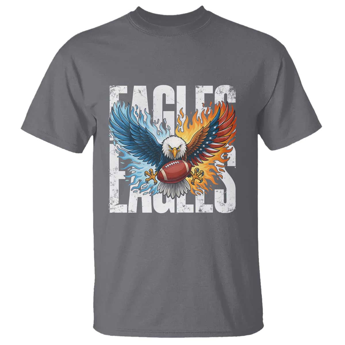 Eagles Football T Shirt Patriotic Eagle American Flag Gift - Wonder Print Shop