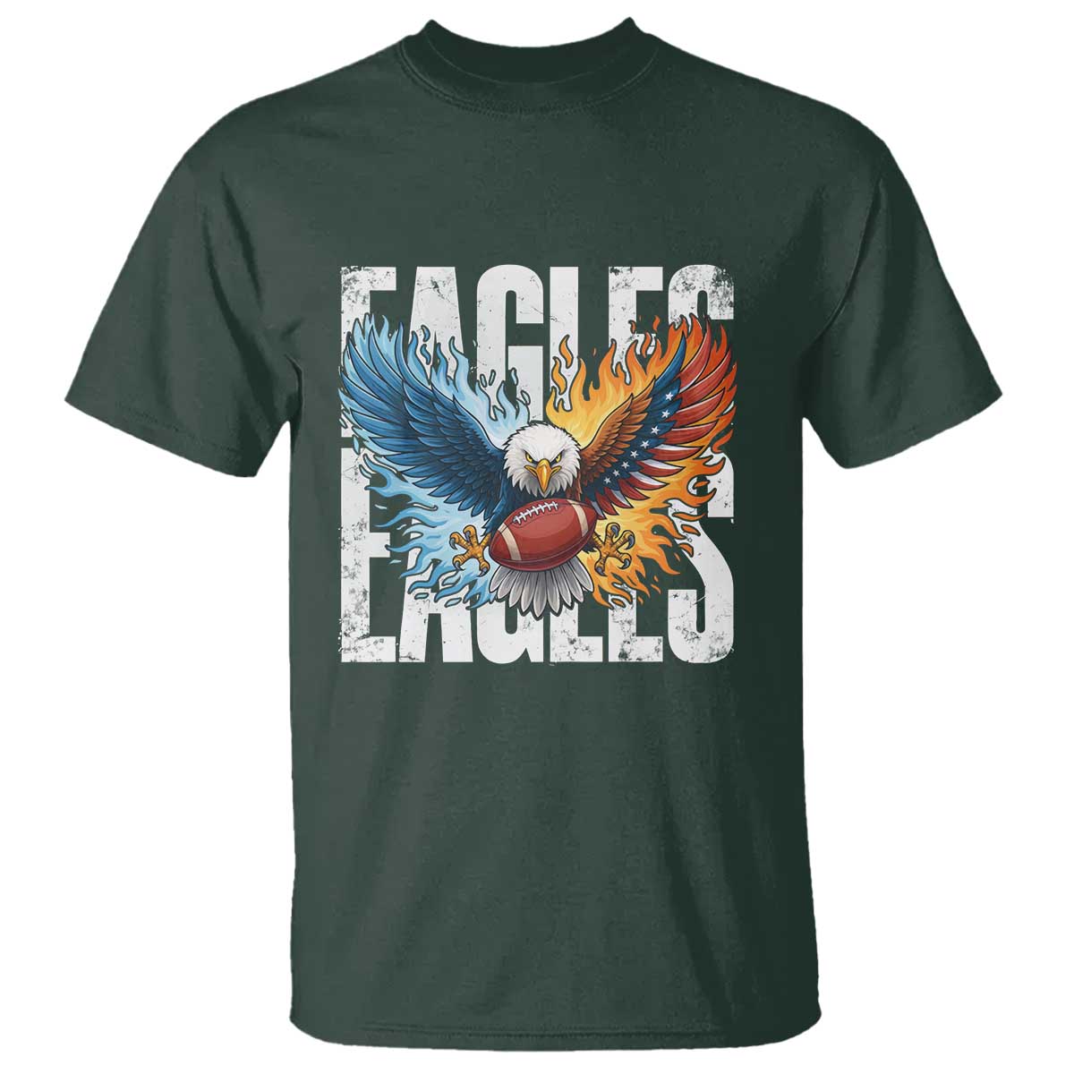 Eagles Football T Shirt Patriotic Eagle American Flag Gift - Wonder Print Shop
