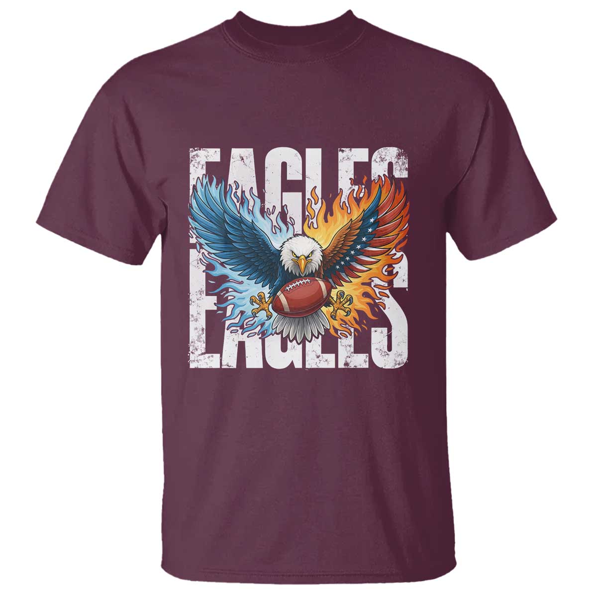Eagles Football T Shirt Patriotic Eagle American Flag Gift - Wonder Print Shop