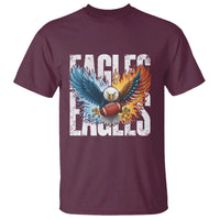 Eagles Football T Shirt Patriotic Eagle American Flag Gift - Wonder Print Shop