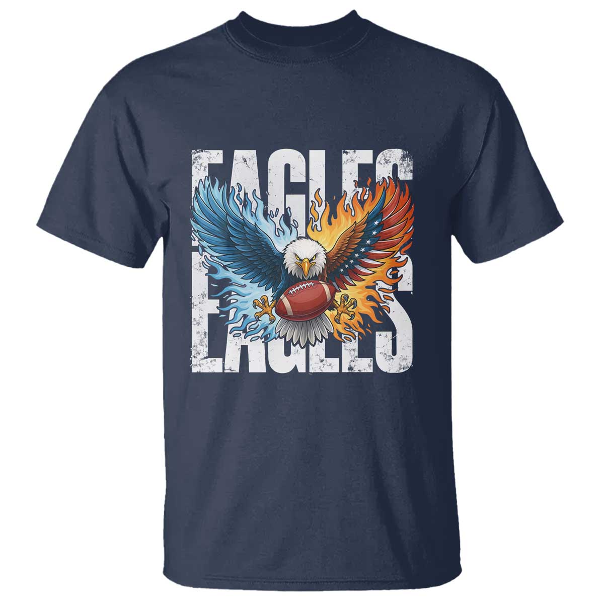Eagles Football T Shirt Patriotic Eagle American Flag Gift - Wonder Print Shop