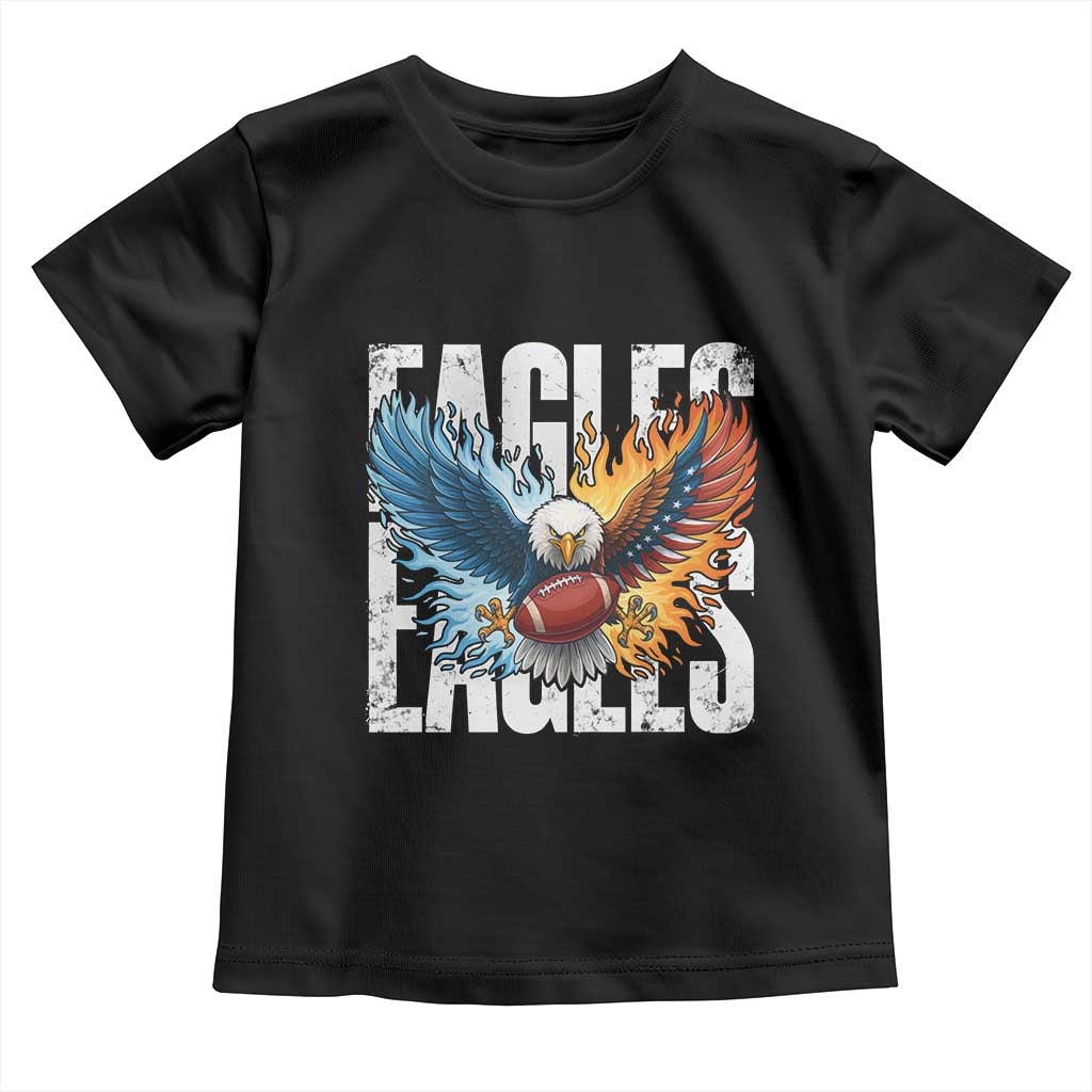Eagles Football Toddler T Shirt Patriotic Eagle American Flag Gift - Wonder Print Shop