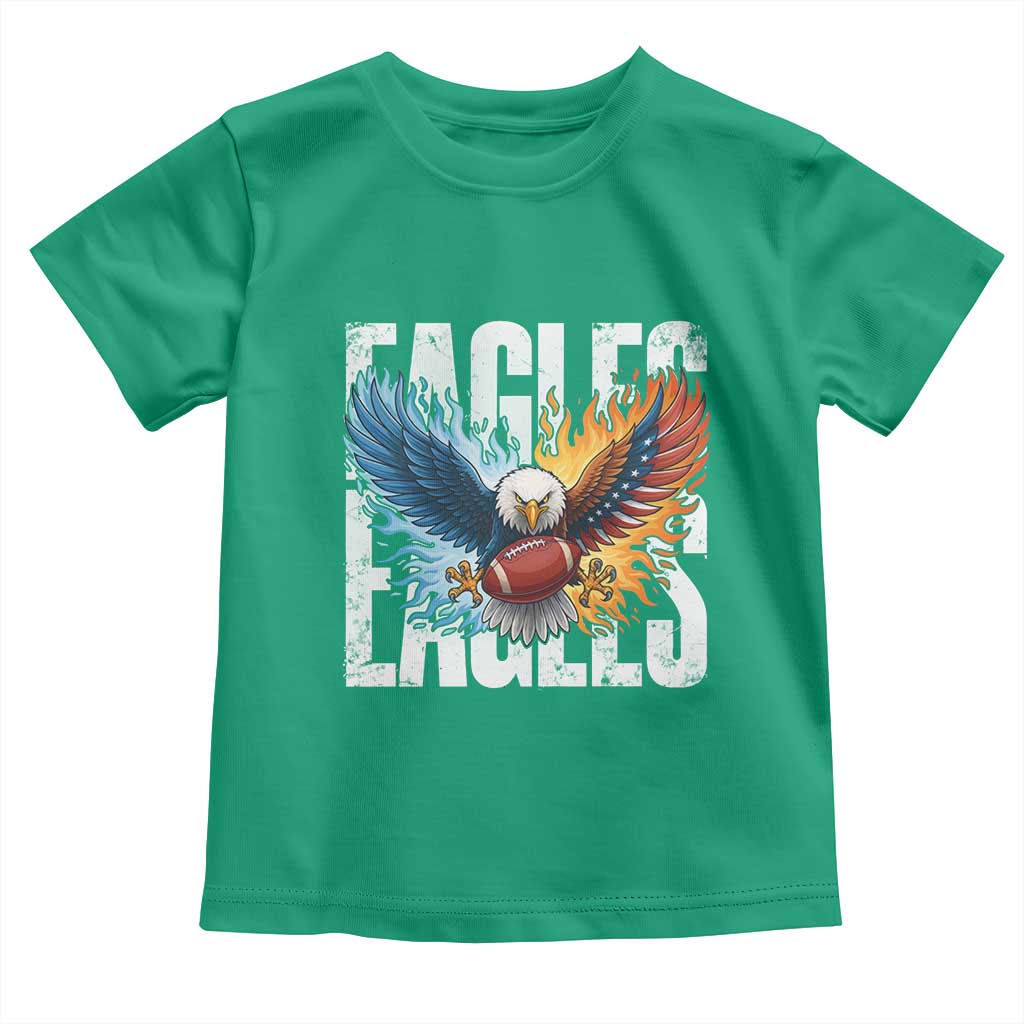 Eagles Football Toddler T Shirt Patriotic Eagle American Flag Gift - Wonder Print Shop