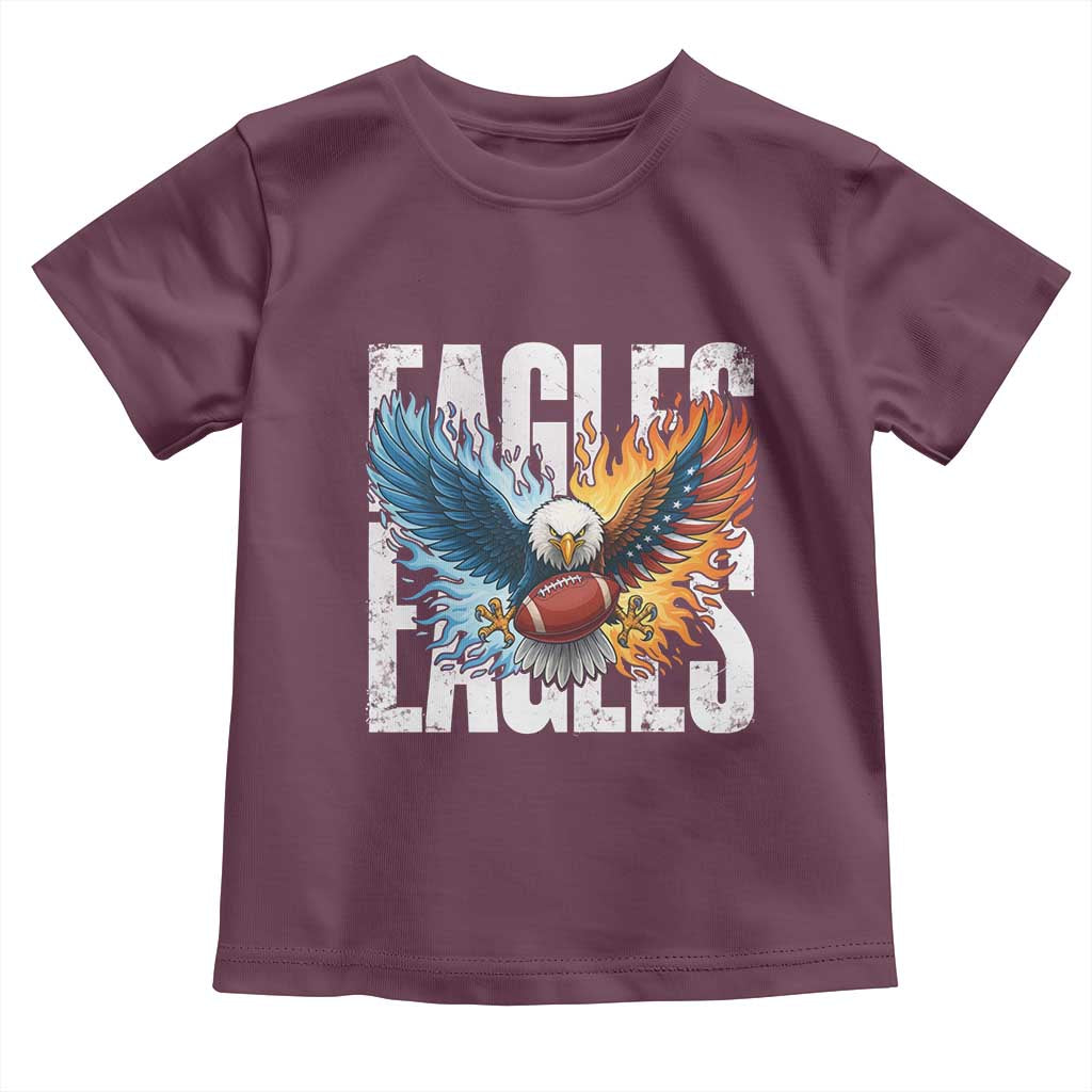 Eagles Football Toddler T Shirt Patriotic Eagle American Flag Gift - Wonder Print Shop