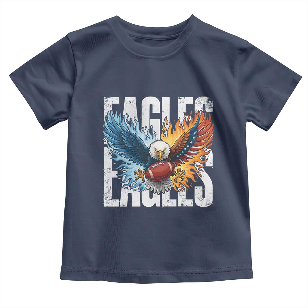 Eagles Football Toddler T Shirt Patriotic Eagle American Flag Gift - Wonder Print Shop