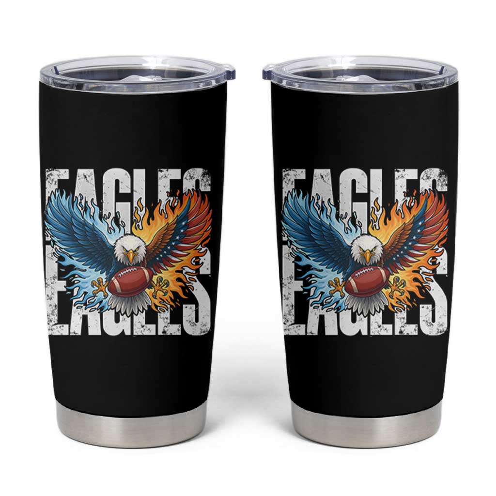 Eagles Football Tumbler Cup Patriotic Eagle American Flag Gift - Wonder Print Shop