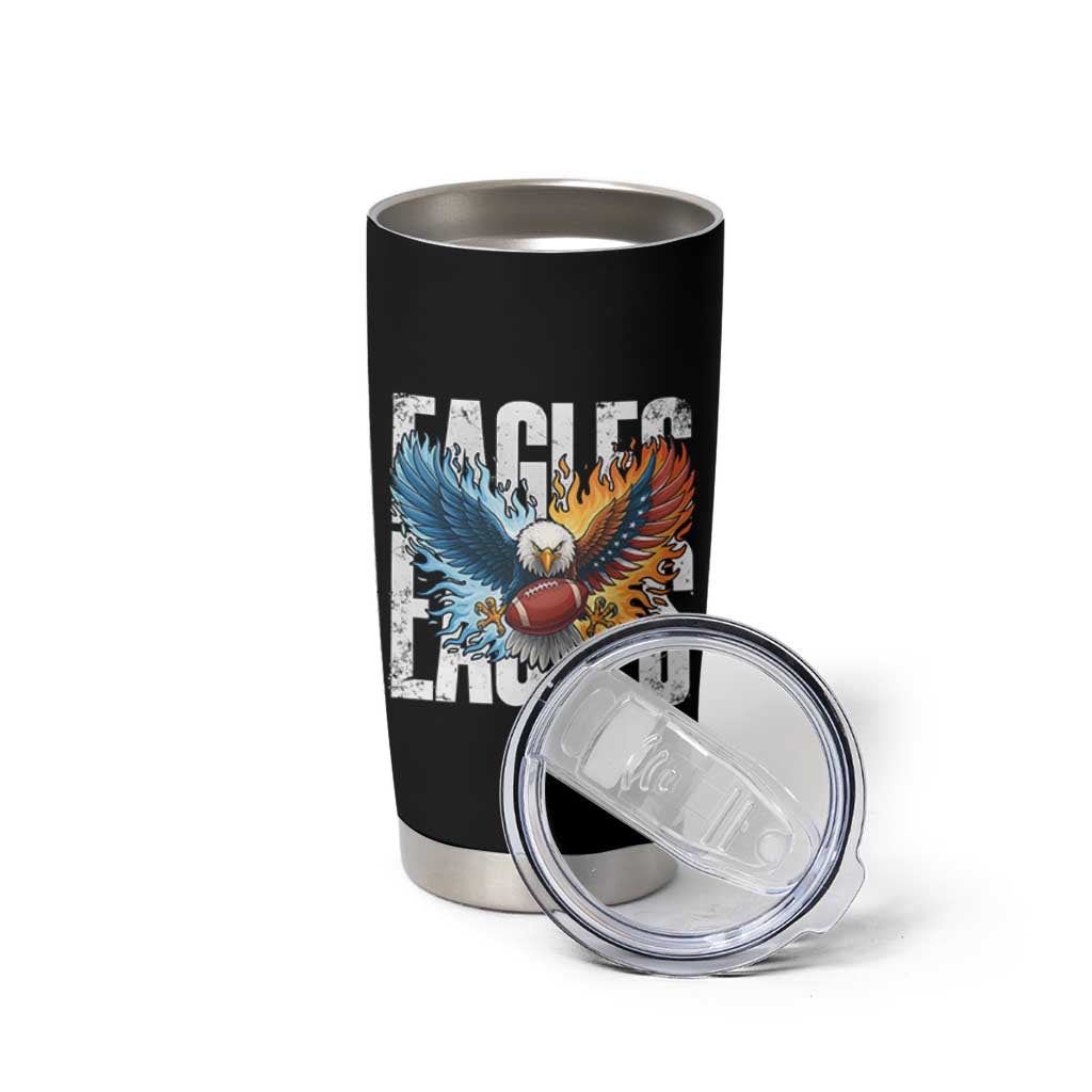 Eagles Football Tumbler Cup Patriotic Eagle American Flag Gift - Wonder Print Shop