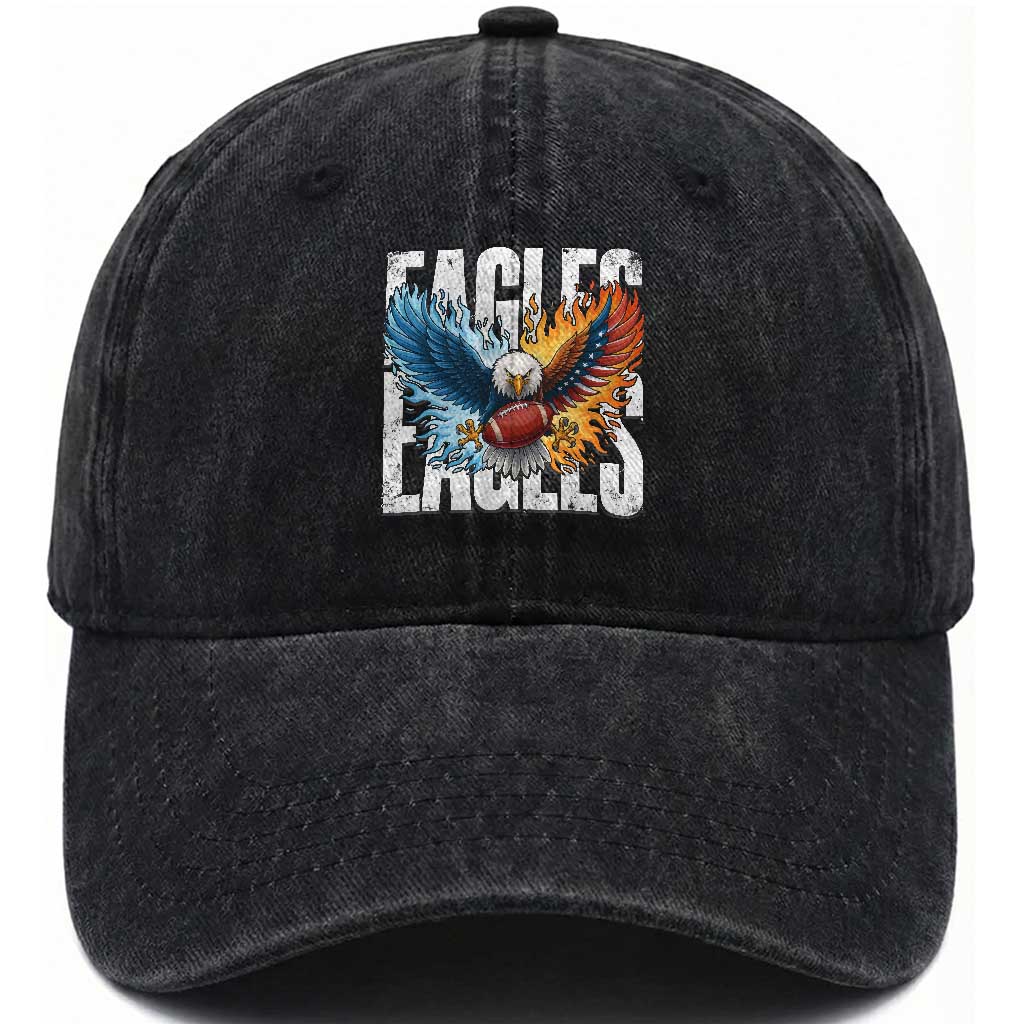EF Lover Patriotic Eagle American Flag Gift Washed Cotton Baseball Cap