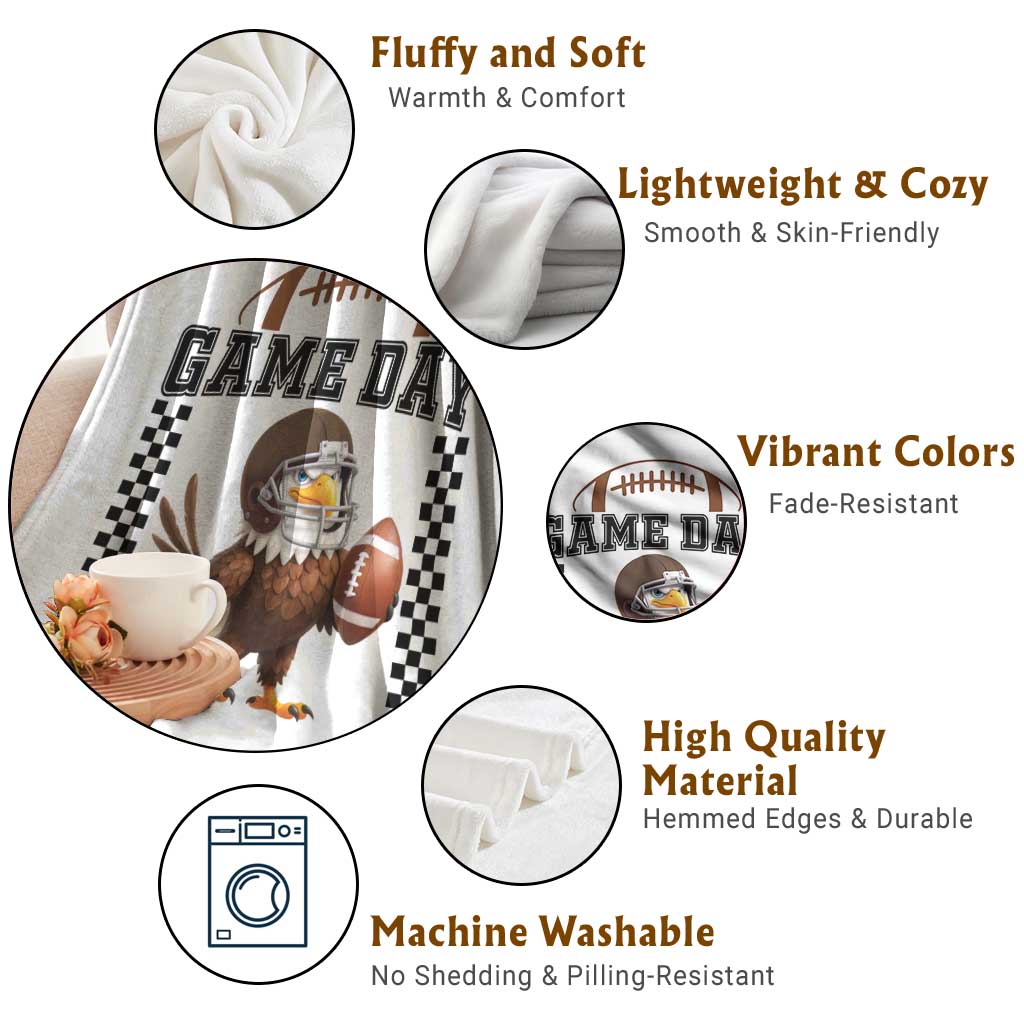 Eagle Football Throw Blanket Game Day Humor Gift - Wonder Print Shop