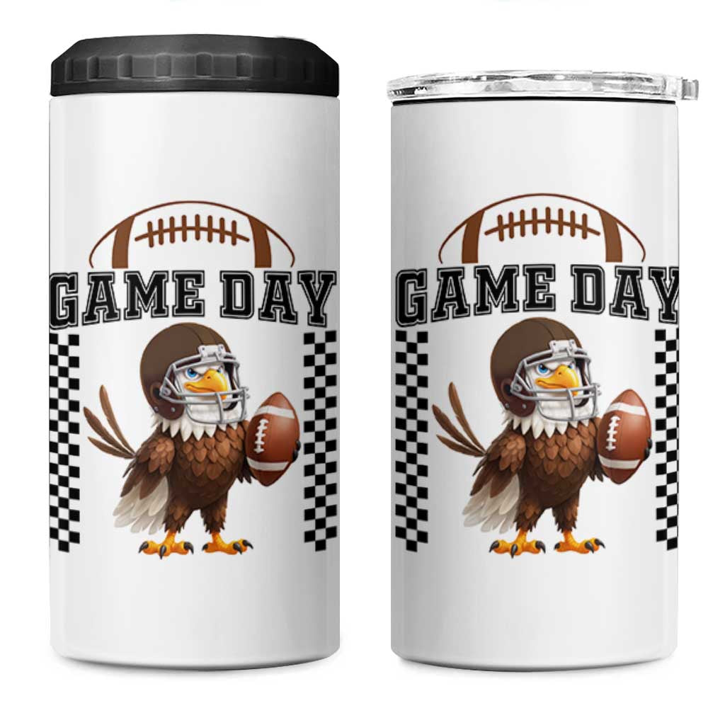 Eagle Football 4 in 1 Can Cooler Tumbler Game Day Humor Gift - Wonder Print Shop