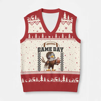 Eagle Football V-Neck Knit Sweater Vest Game Day Humor Gift - Wonder Print Shop