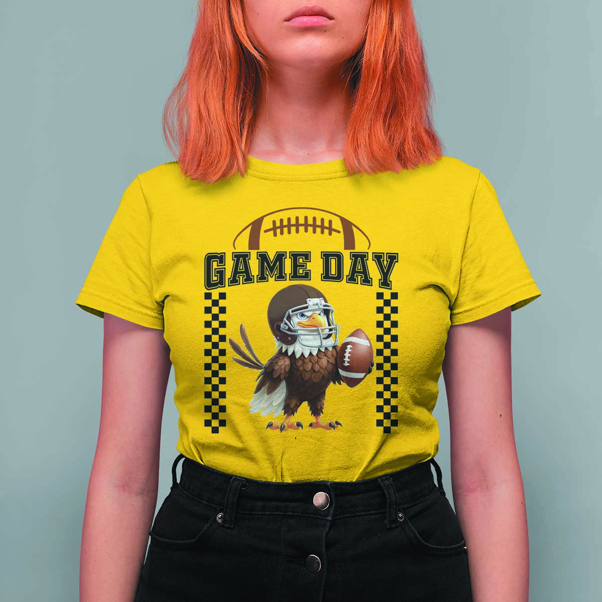 Eagle Football T Shirt For Women Game Day Humor Gift - Wonder Print Shop