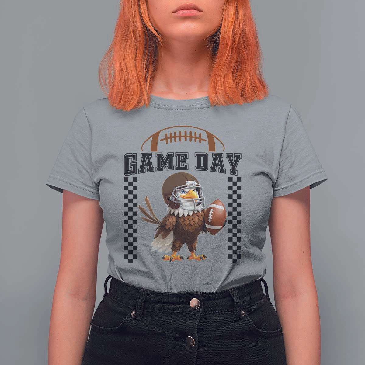 Eagle Football T Shirt For Women Game Day Humor Gift - Wonder Print Shop