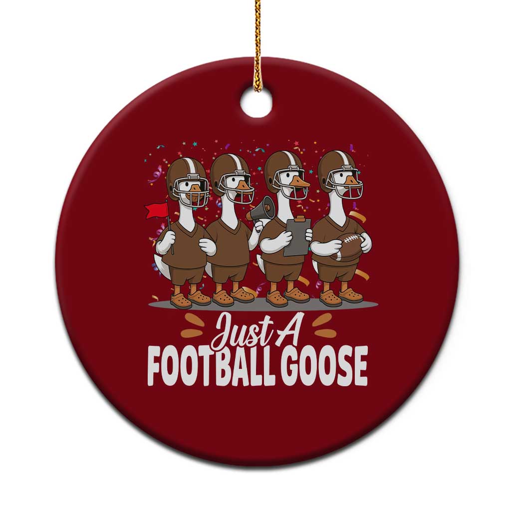 Just A Football Goose Ceramic Ornament Animal Sports Fan Gift - Wonder Print Shop