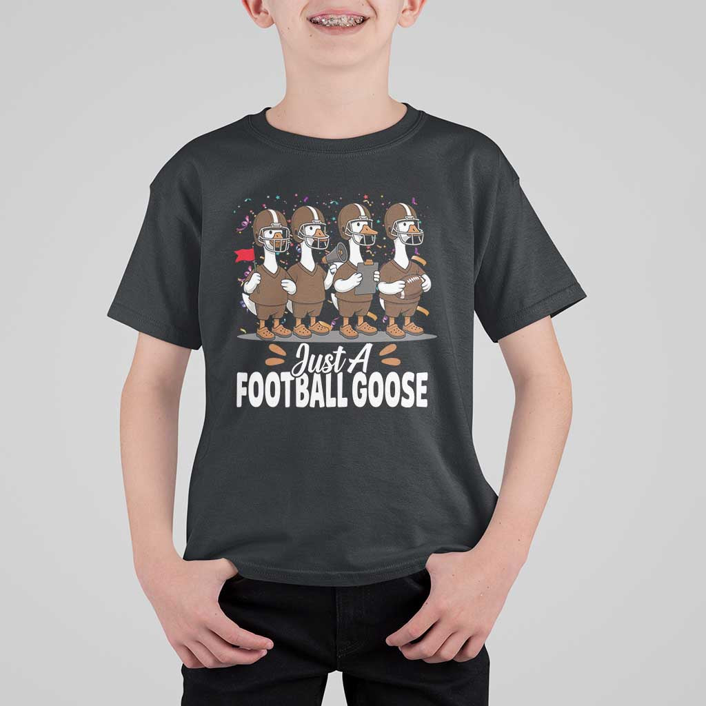 Just A Football Goose T Shirt For Kid Animal Sports Fan Gift - Wonder Print Shop