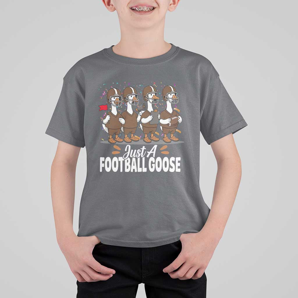 Just A Football Goose T Shirt For Kid Animal Sports Fan Gift - Wonder Print Shop