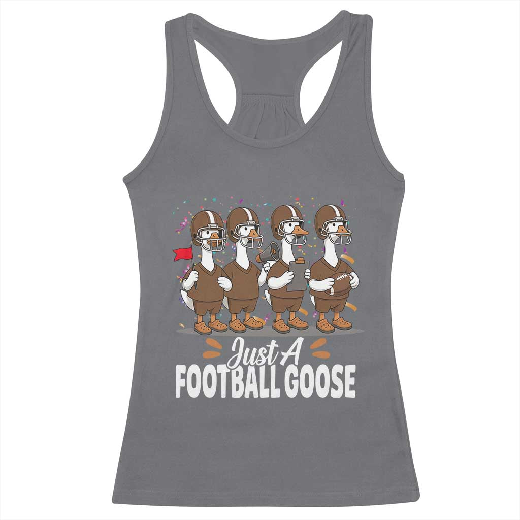 Just A Football Goose Racerback Tank Top Animal Sports Fan Gift - Wonder Print Shop