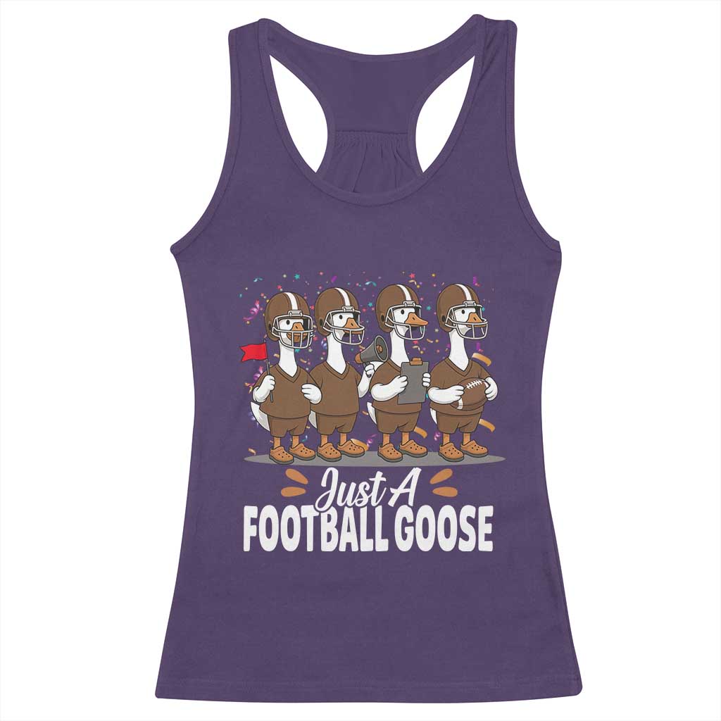 Just A Football Goose Racerback Tank Top Animal Sports Fan Gift - Wonder Print Shop