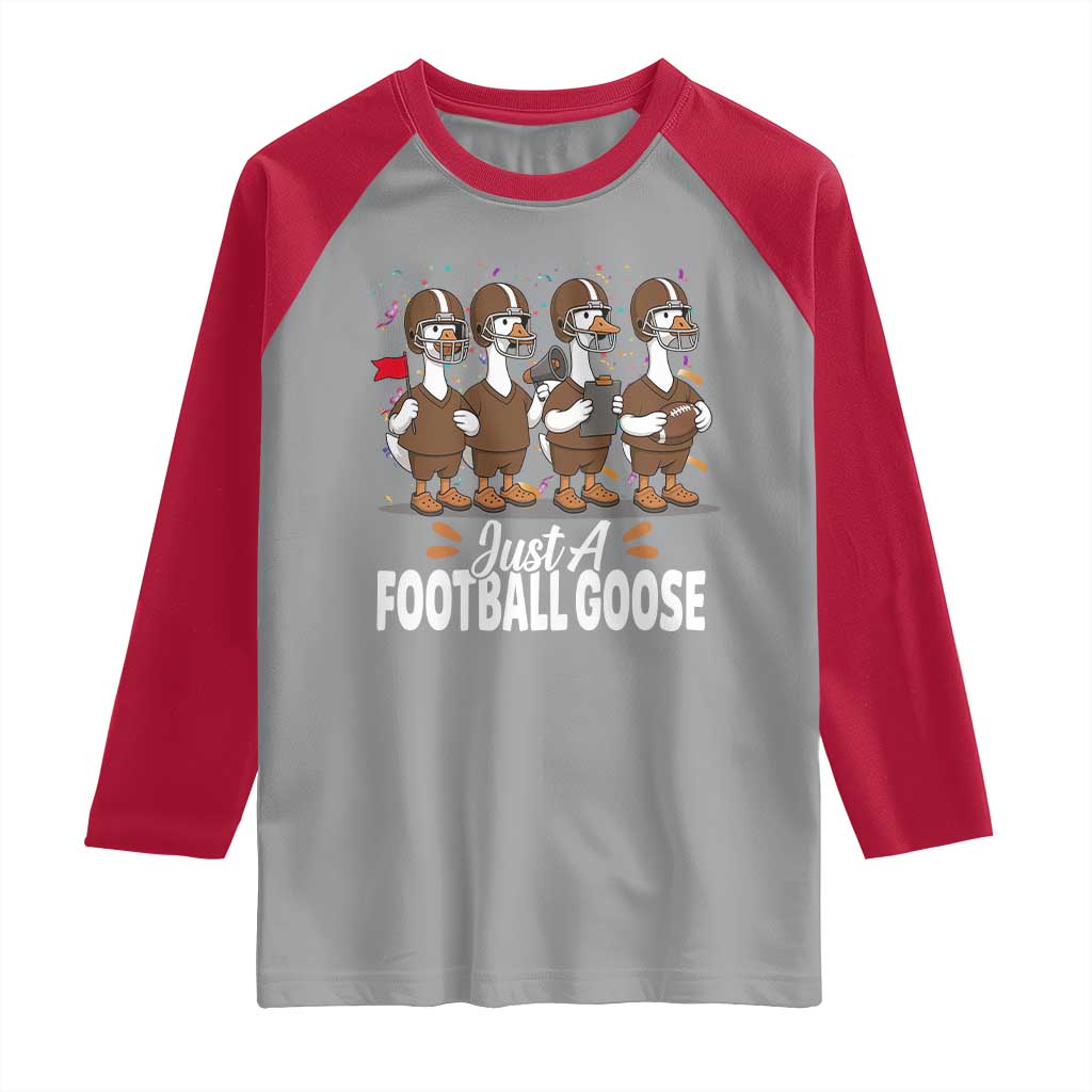 Just A Football Goose Raglan Shirt Animal Sports Fan Gift - Wonder Print Shop
