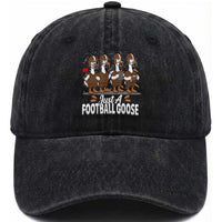 Just A Football Goose Washed Cotton Baseball Cap Animal Sports Fan Gift