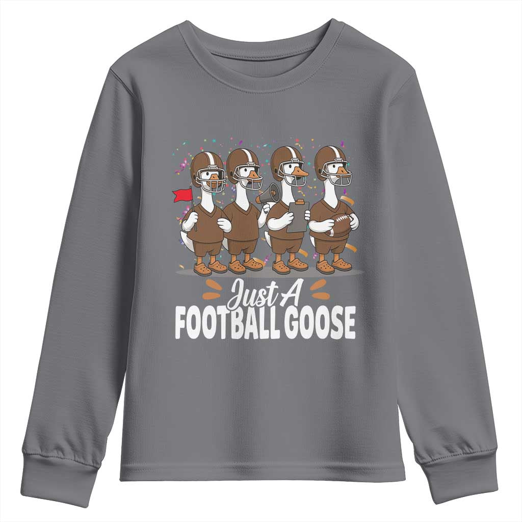 Just A Football Goose Youth Sweatshirt Animal Sports Fan Gift - Wonder Print Shop