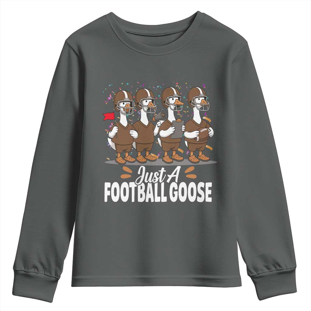 Just A Football Goose Youth Sweatshirt Animal Sports Fan Gift - Wonder Print Shop