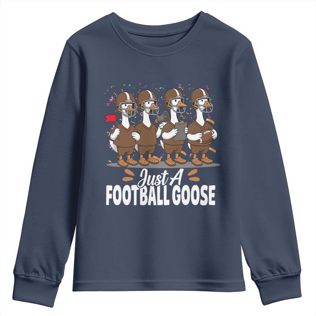 Just A Football Goose Youth Sweatshirt Animal Sports Fan Gift - Wonder Print Shop