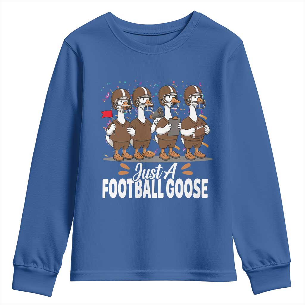 Just A Football Goose Youth Sweatshirt Animal Sports Fan Gift - Wonder Print Shop