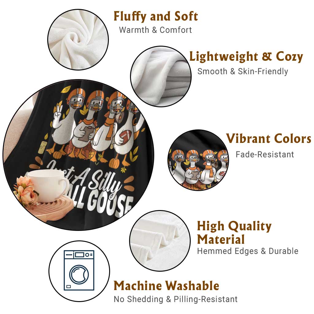 Just A Silly Football Throw Blanket Animal Sports Fan Gift - Wonder Print Shop