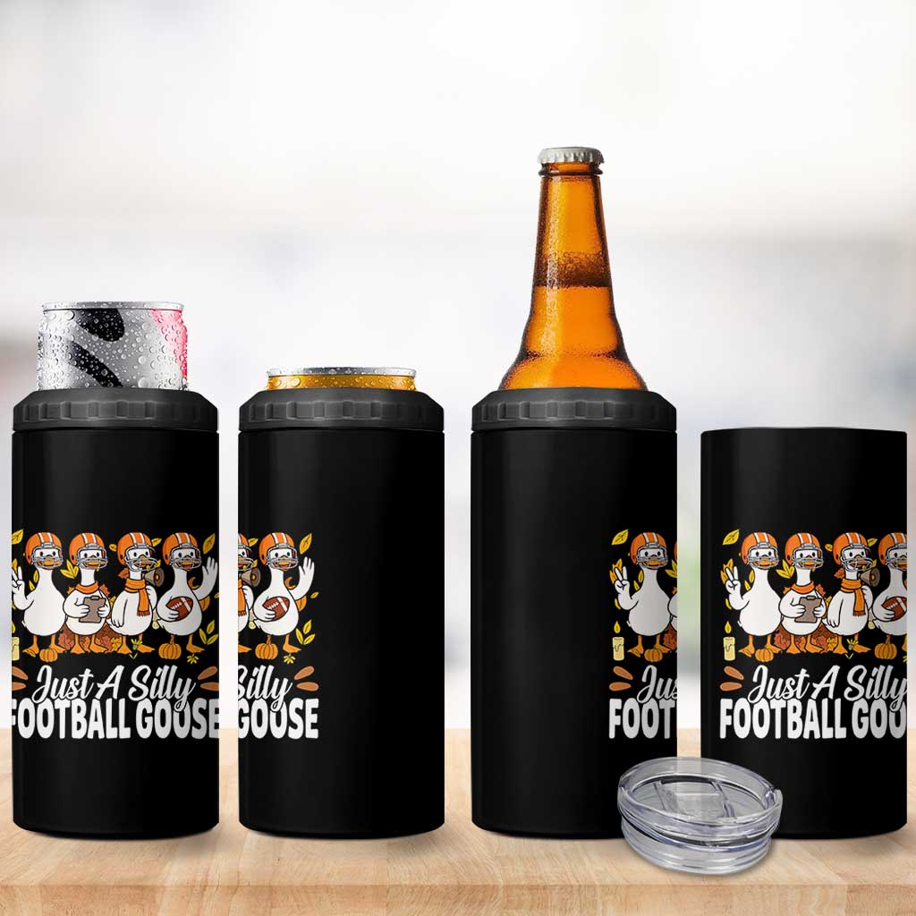 Just A Silly Football 4 in 1 Can Cooler Tumbler Animal Sports Fan Gift - Wonder Print Shop