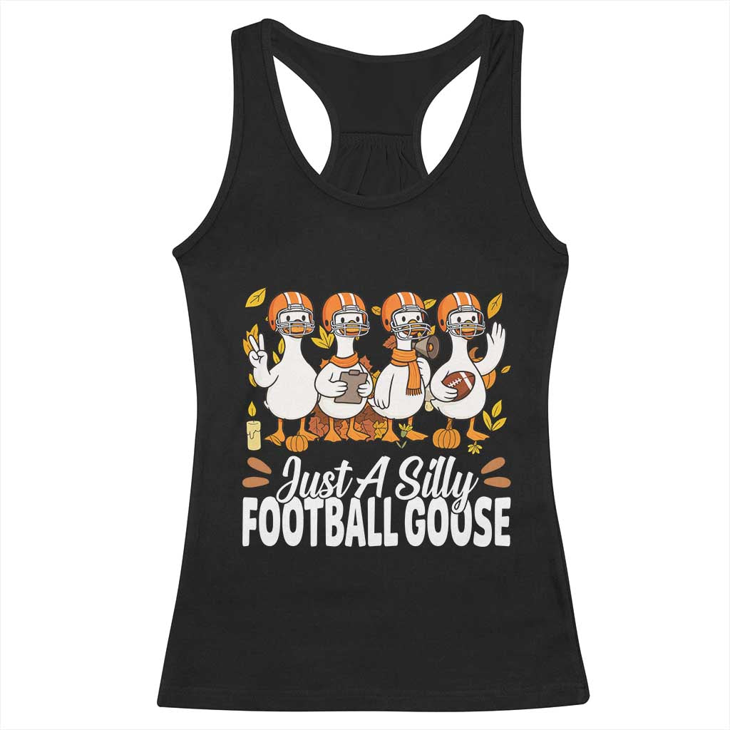Just A Silly Football Racerback Tank Top Animal Sports Fan Gift - Wonder Print Shop