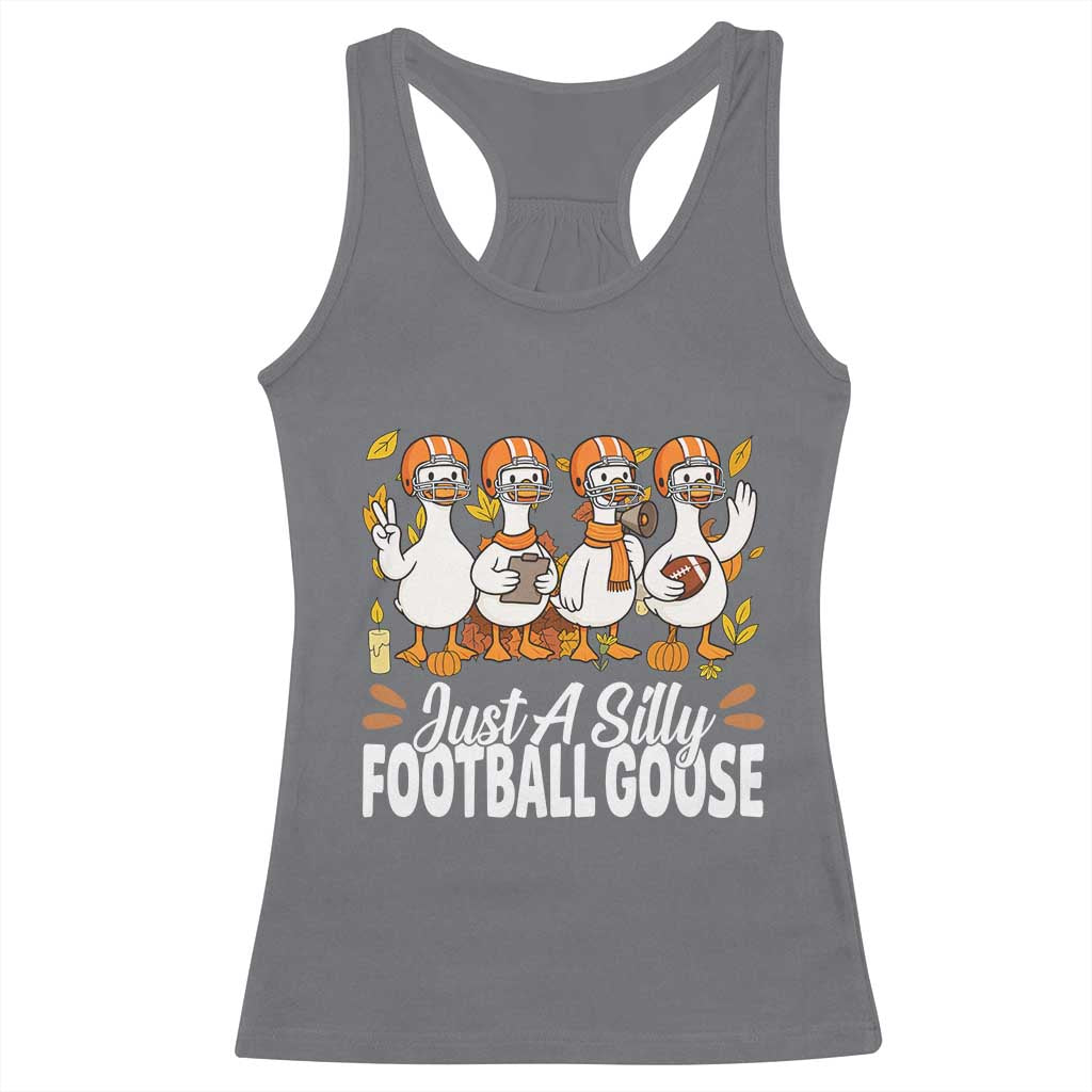 Just A Silly Football Racerback Tank Top Animal Sports Fan Gift - Wonder Print Shop